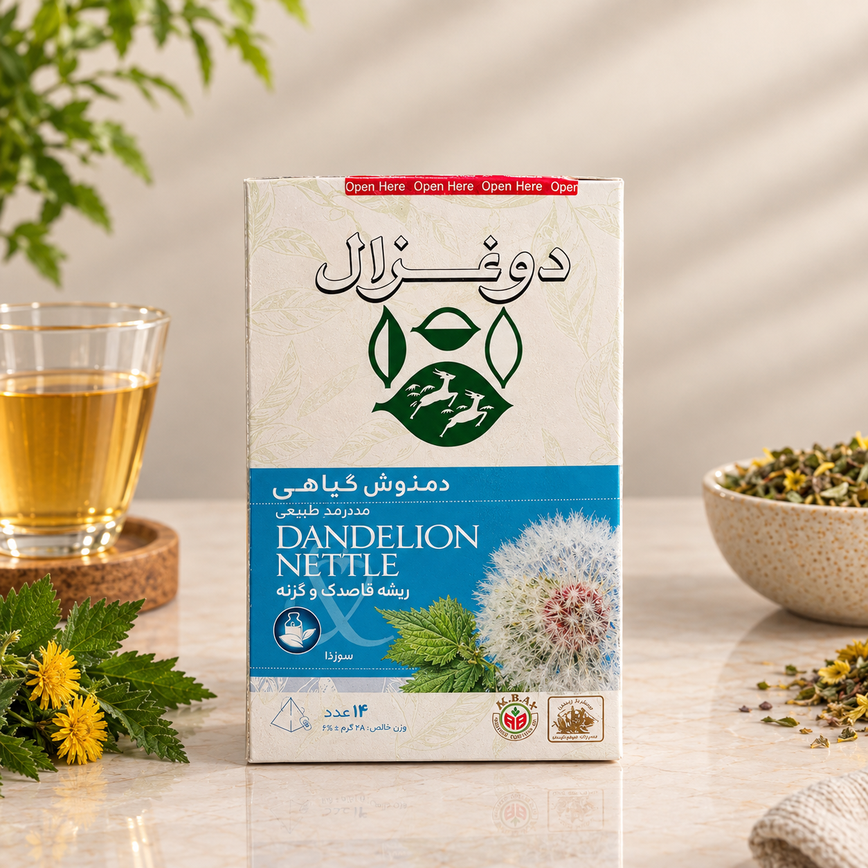 دمنوش ریشه قاصدک و گزنه دوغزال